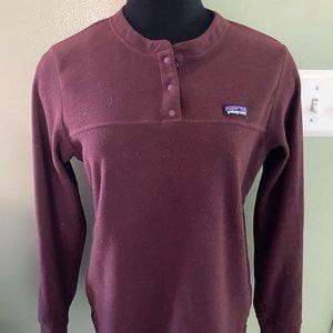 Patagonia Worn Wear Women's Micro D Henley, Small, Maroon-Used